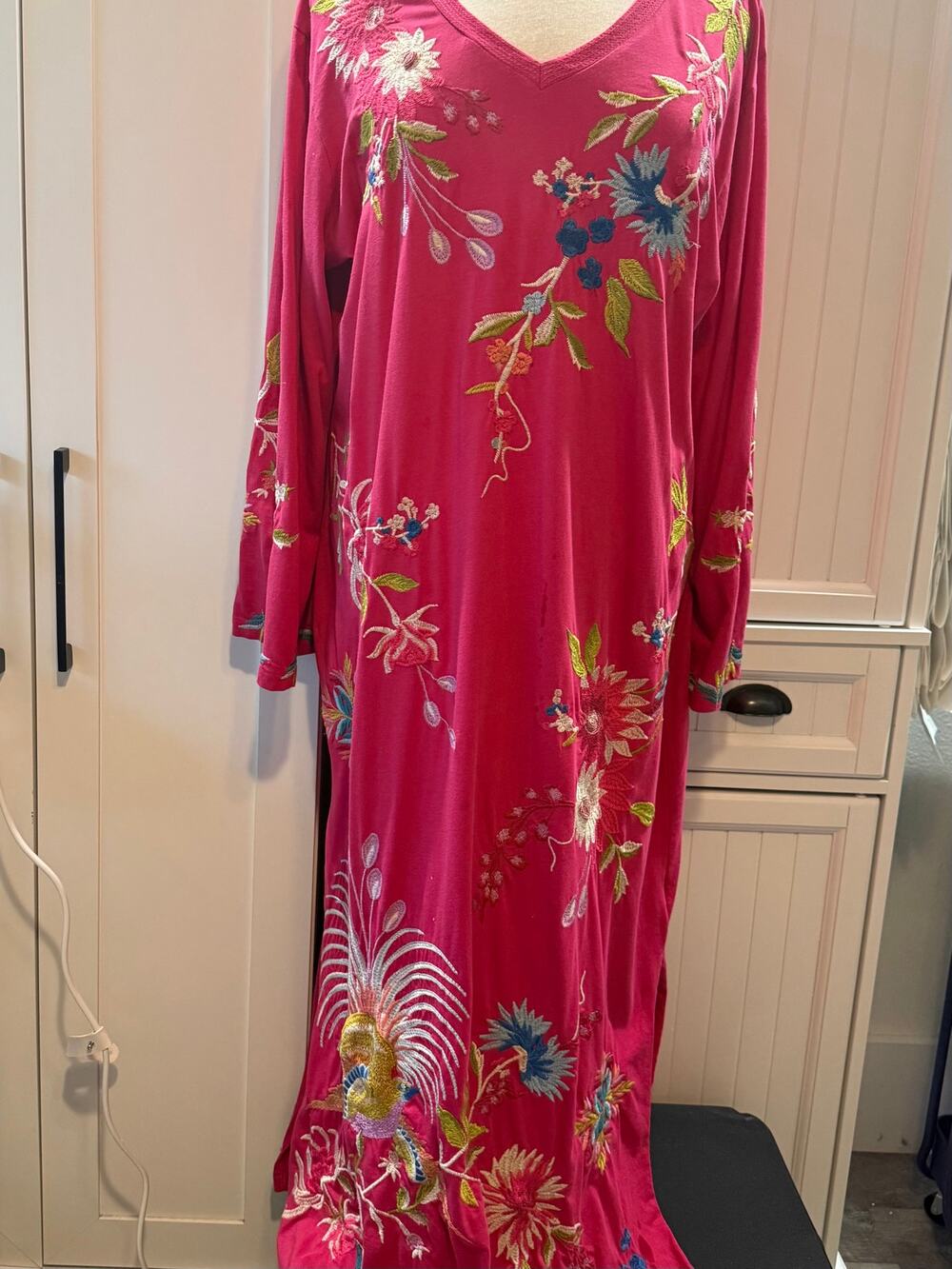 Johnny Was Julie kimono sleeve tee dress fuschia XL EUC